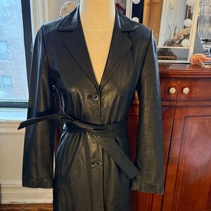 Leathertox Black Leather Long Coat